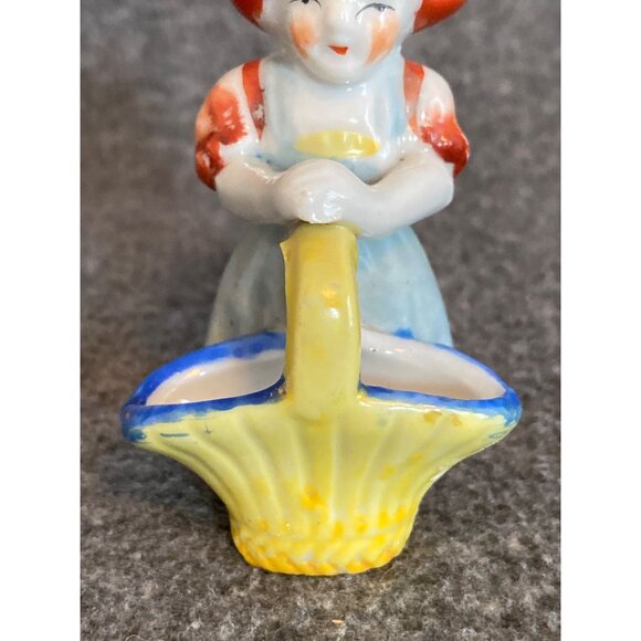 VTG Statue Fragonard Figurines Victorian Boy Red Coat Girl Yellow Basket Lady - Picture 12 of 16